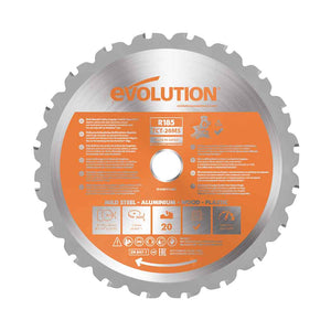 Panza circular pentru taiat multi-materiale, pentru fierastraie circulare stationare Evolution 185mm, Ø185 x 20 mm, 20 de dinti TCT