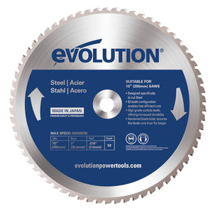 Panza circular pentru taiat otel, pentru fierastraie circulare Evolution 255mm, Ø255 x 25.4 mm, 52 de dinti TCT