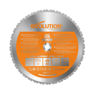 Panza circular pentru taiat multi-materiale, pentru fierastraie circulare Evolution 355mm, Ø355 x 25.4 mm, 36 de dinti TCT