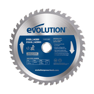 Panza circular pentru taiat otel, pentru fierastraie circulare stationare Evolution 185mm, Ø185 x 20 mm, 40 de dinti TCT