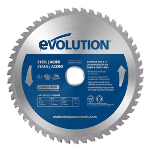 Panza circular pentru taiat otel, pentru fierastraie circulare Evolution 210mm, Ø210 x 25.4 mm, 50 de dinti TCT