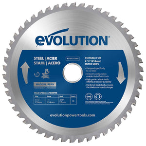 Panza circular pentru taiat otel, pentru fierastraie circulare stationare Evolution 210mm, Ø210 x 25.4 mm, 50 de dinti TCT