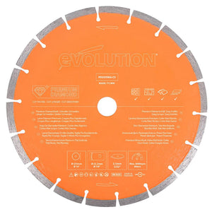 Disc Premium diamantat segmentat multifunctional, pentru masinile de taiat Evolution 255mm, Ø255 x 22.2 mm